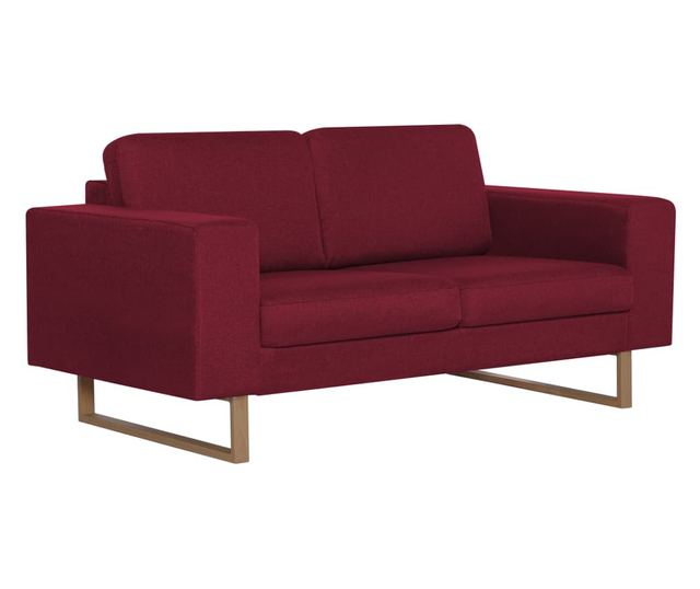 Комплект дивани, 2 части, бордо, текстил