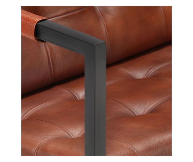 Canapea cu 2 locuri, maro, piele naturala de capra