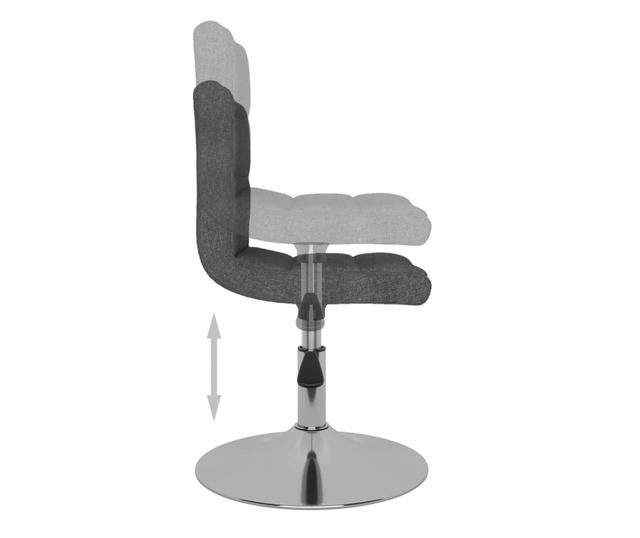 Kuhinjski stol z vrtljivim sediščem, temno siv, blago