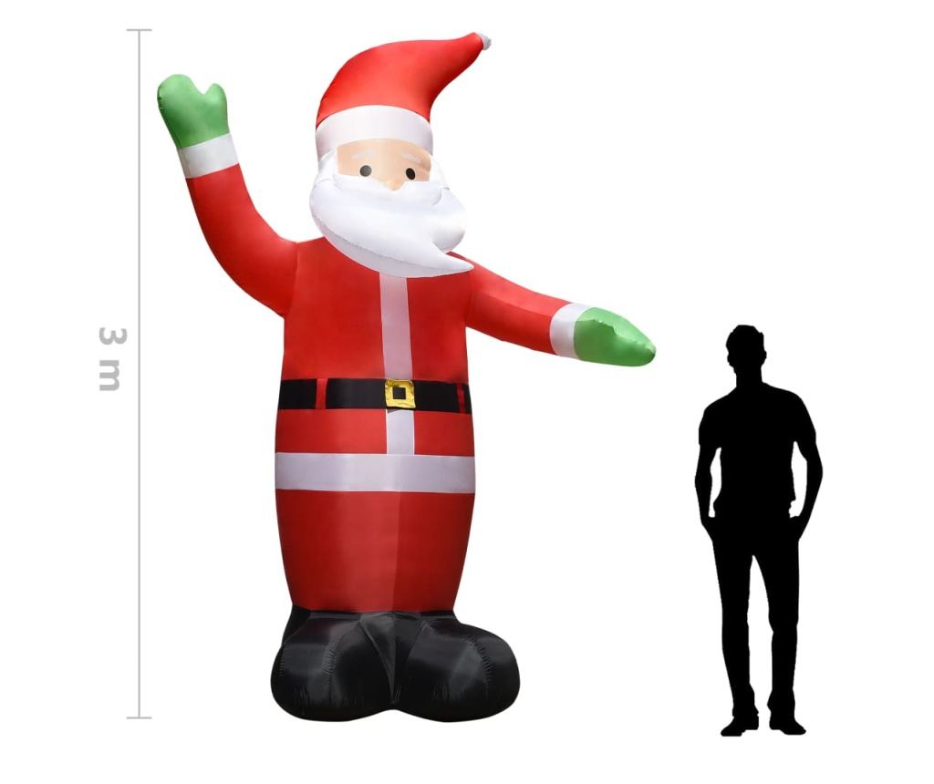 Napuhavajući Djed Mraz s LED svjetlima IP44 3 m - 8