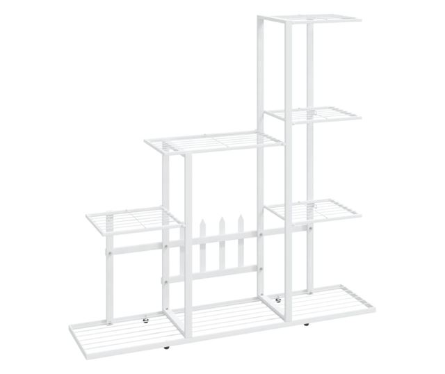 Stalak za cvijeće 94,5 x 25 x 88 cm bijeli metalni