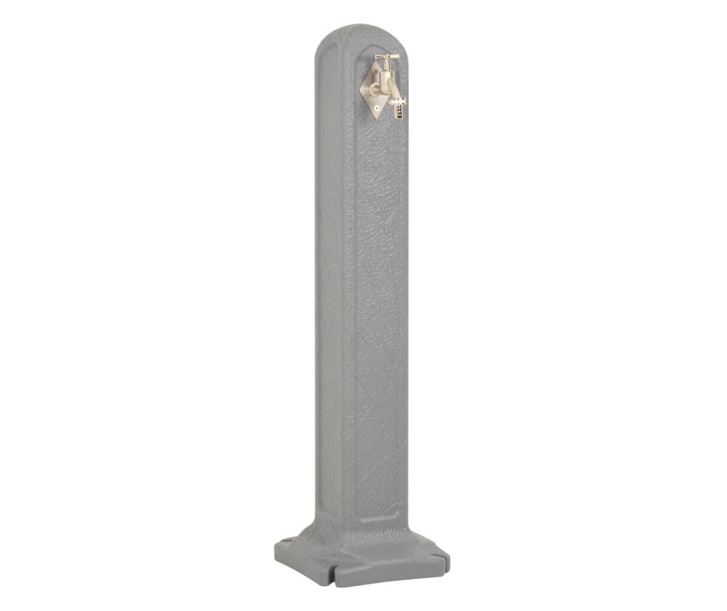 Градинска вана за дъждовна вода с кран, светло сив камък ефект - 2