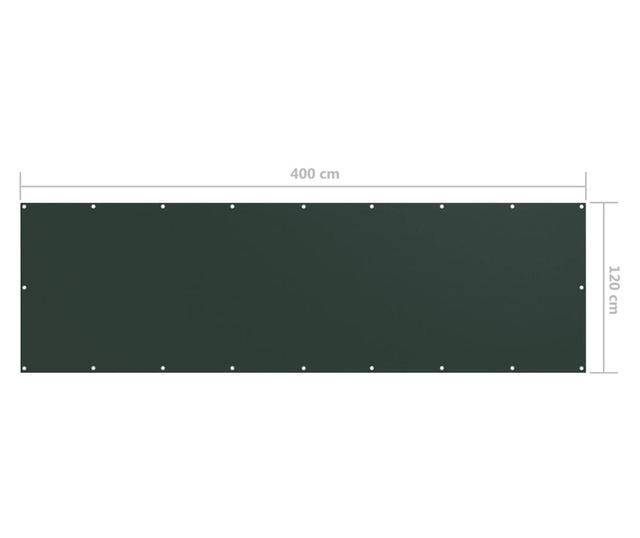 Balkonski zastor tamnozeleni 120 x 400 cm od tkanine Oxford