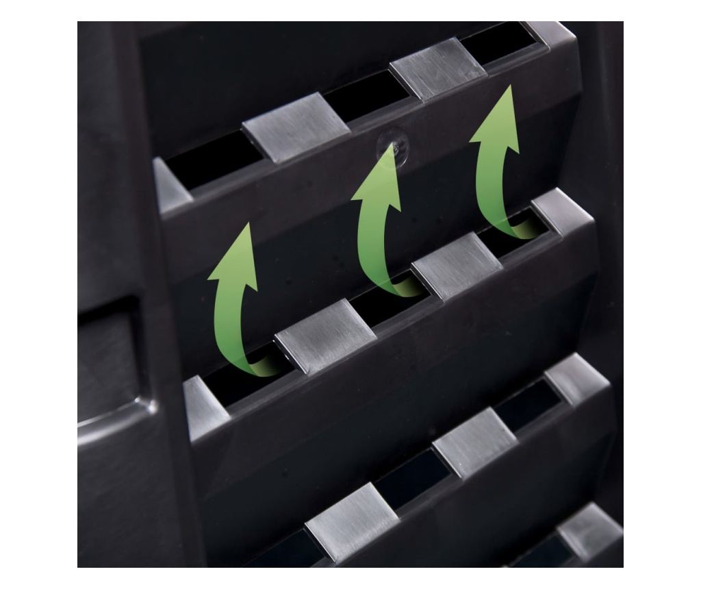 Garden Composter, Black, 93.3x93.3x146 cm, 1000 L - 8