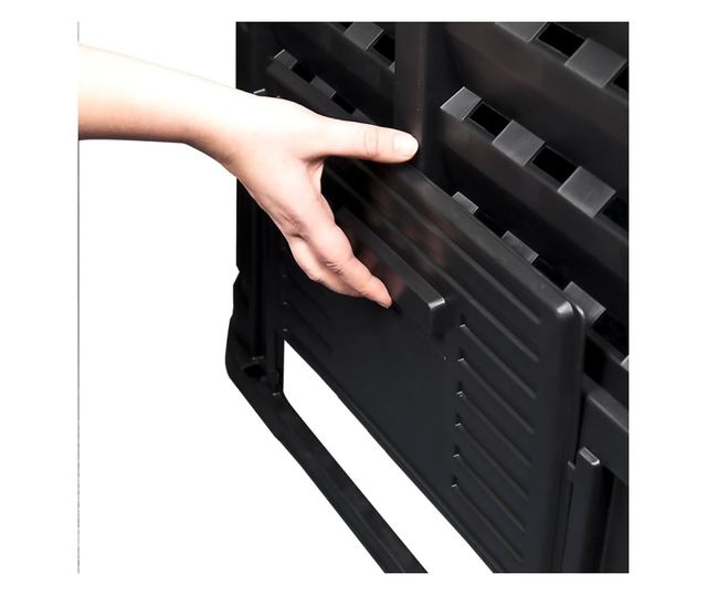 Vrtni komposter crni 93,3 x 93,3 x 80 cm 480 L