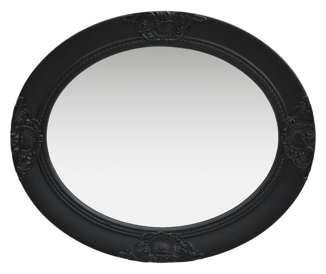 Oglindă de perete în stil baroc, negru, 50 x 60 cm