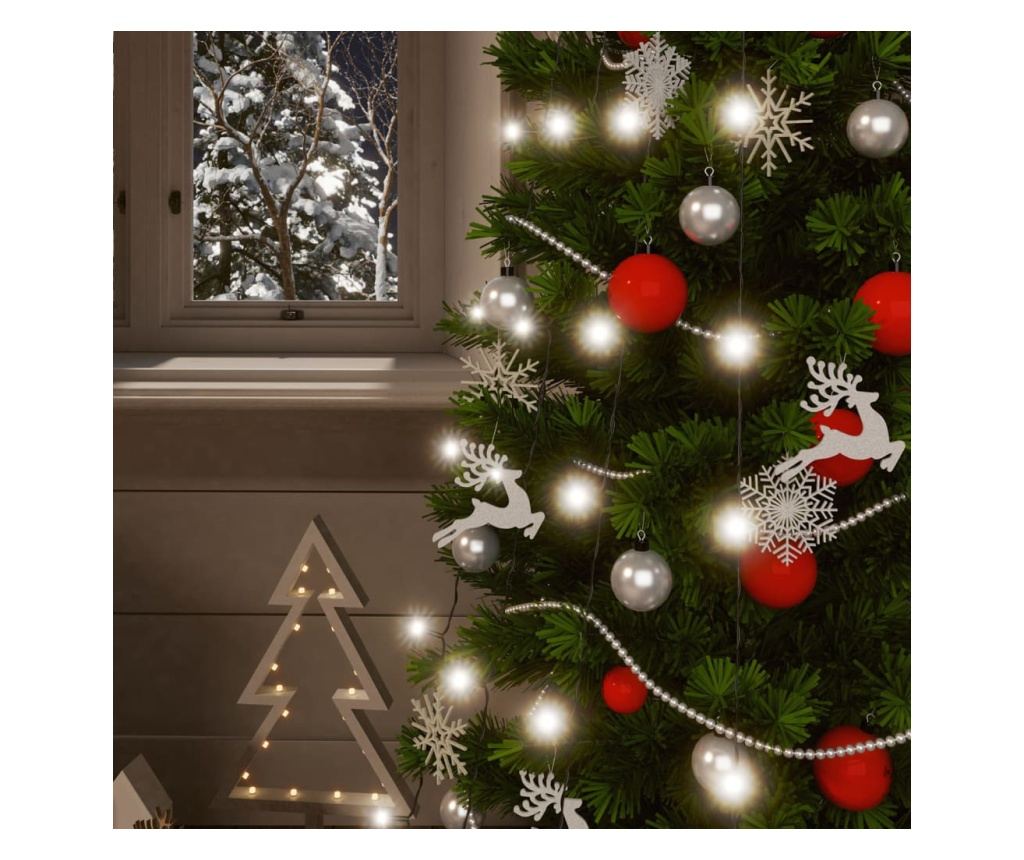 Solarna svjetlosna žica 5x200 LED hladno bijela unutarnja/vanjska - 4