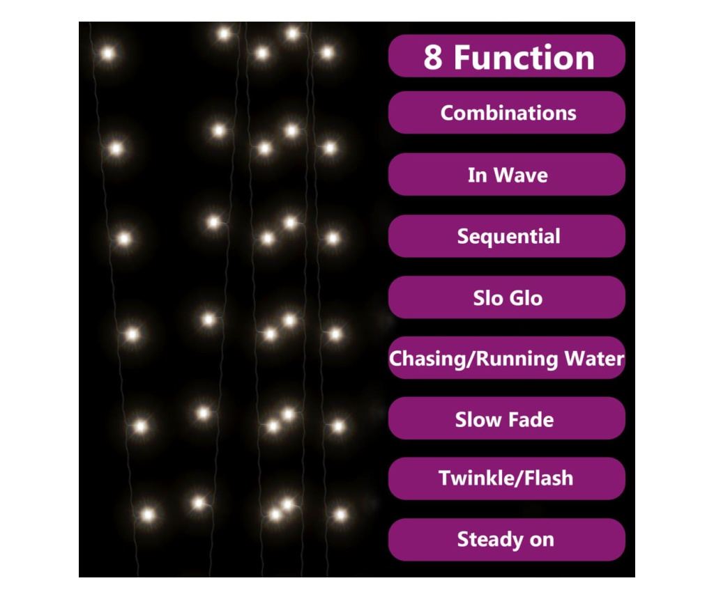 Solarna svjetlosna žica 5x200 LED hladno bijela unutarnja/vanjska - 5