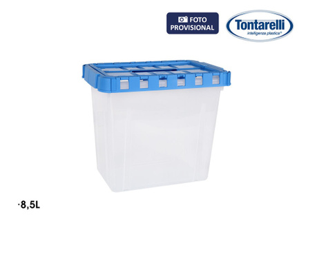 Кутия за Съхранение с Капак Double Прозрачен Антрацит (5 L)