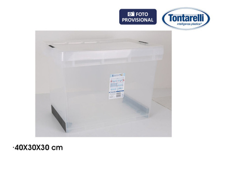 Кутия за Съхранение с Капак Evolution Прозрачен (40 x 30 x 30 cm)