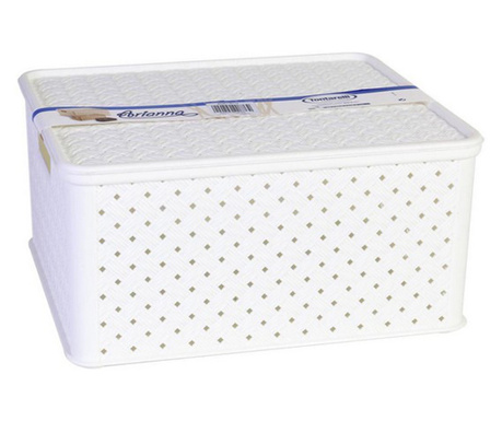 Кутия за Съхранение с Капак Tontarelli 13 L Пластмаса (33 X 29 x 16 cm) - Бял