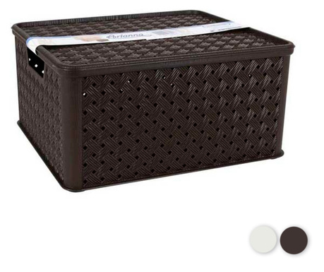 Кутия за Съхранение с Капак Tontarelli 13 L Пластмаса (33 X 29 x 16 cm) - Черен