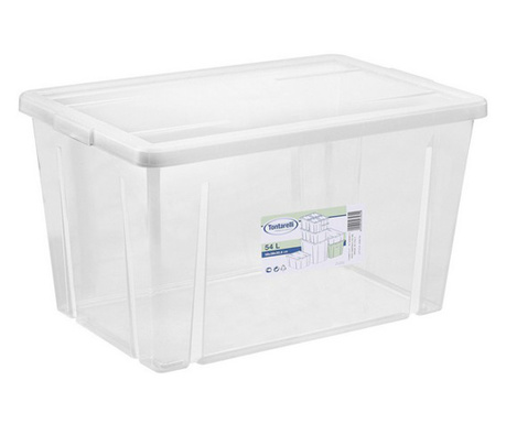 Кутия за Съхранение с Капак Tontarelli 54 L Прозрачен (59 X 39 x 33 cm)