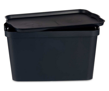 Кутия за Съхранение с Капак Антрацит Пластмаса (29,3 x 24,5 x 45 cm)
