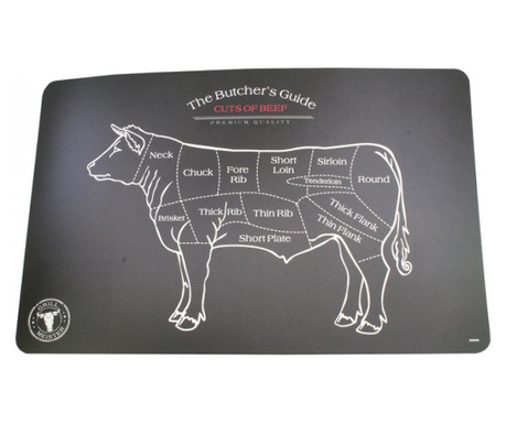Suport pentru farfurie si protectie masa, din plastic, model The Butcher Guide, 43.5 x 28cm
