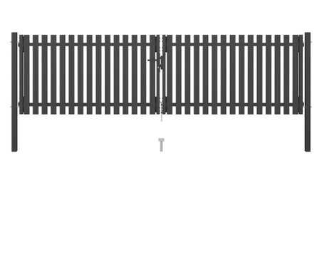 Brama ogrodzeniowa, stalowa, 4 x 1,25 m, antracytowa
