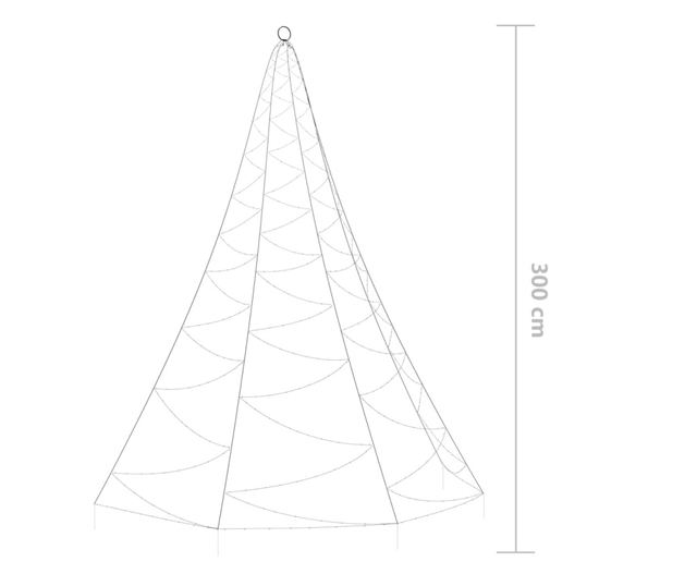 fémhorgos fali fa 260 színes LED-del 3 m