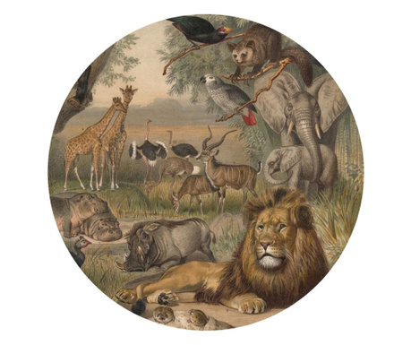 Okrągła fototapeta Animals of Africa, 142,5 cm