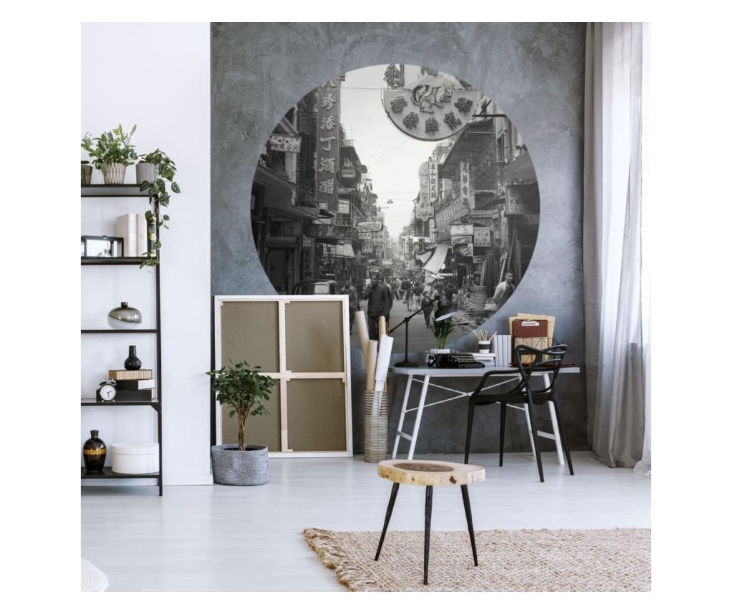 Tapeta ścienna w kształcie koła „Hong Kong the Old Days”, 190 cm - 4