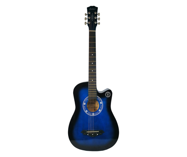 IdeallStore® klasszikus gitár, 95 cm, fa, Cutaway, kék, tokkal
