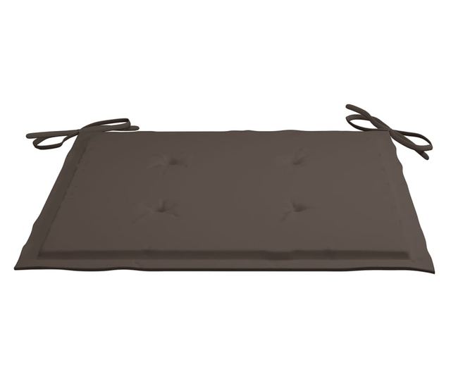 Градински възглавници за столове, 2 бр., Таупе сиво, 50 x 50 x 3 см