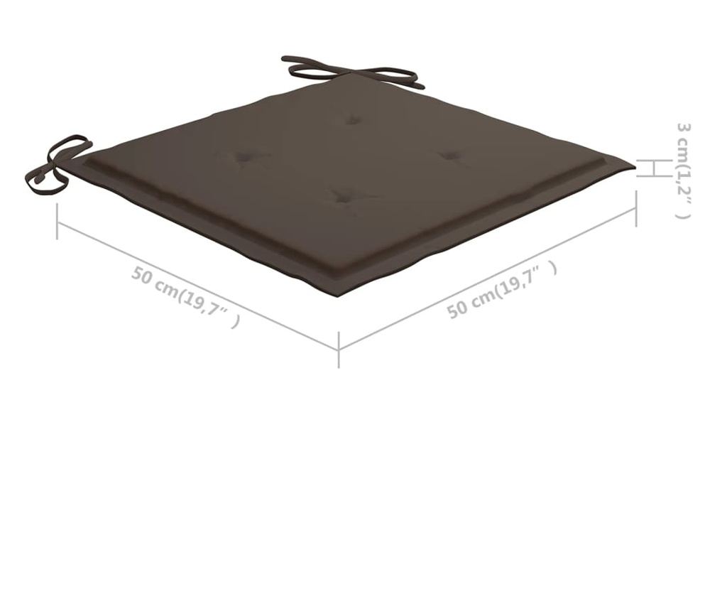 Perne scaun de grădină, 2 buc., gri taupe, 50 x 50 x 3 cm - 7