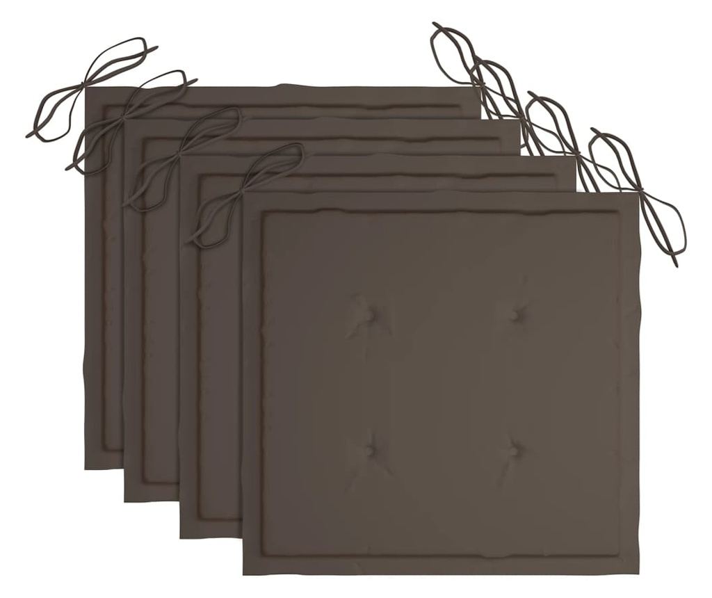 Градински възглавници за седалка, 4 бр., Таупе сиво, 40x40x3 см - 2