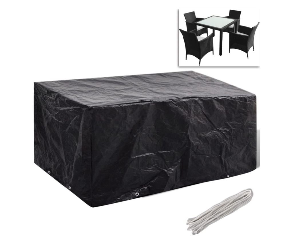 Huse mobilier grădină 2 buc. 180x140 cm set poliratan 8 ocheți - 2