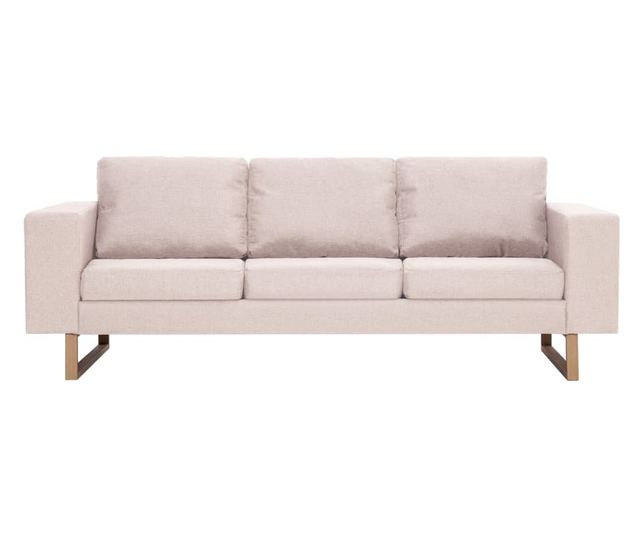 Sada pohovek, 2 kusy, krémová, textilní materiál