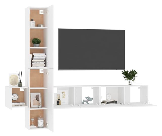 Set TV ormari, 5 komada, bijela, PAL