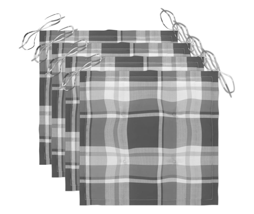 Сгъваем комплект градински мебели с възглавници, 5 части, бамбук - 8