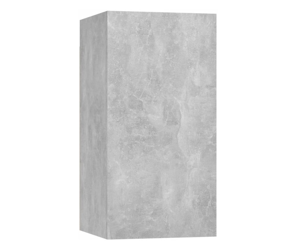 TV Ormarić Set, 4 Dijela, Betonsko Siva, Iverica - 5