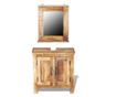 Dulap de chiuvetă cu oglindă din lemn masiv de mango