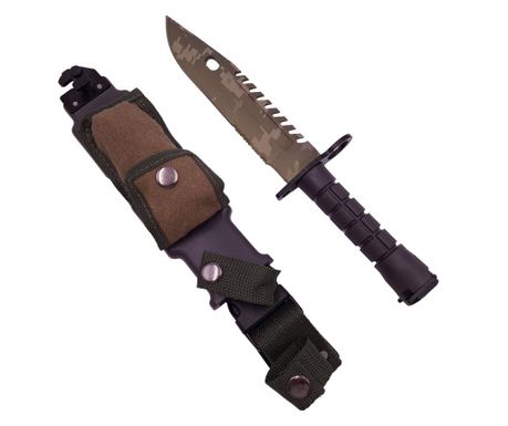 IdeallStore® vadászkés, Jungle Camo, zöld, 32,5 cm, tok mellékelve