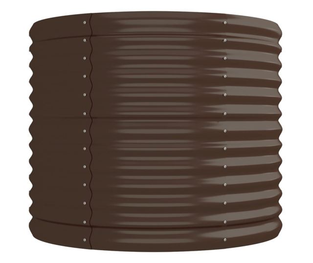 Кафява градинска саксия 224x80x68 см стомана с прахово покритие