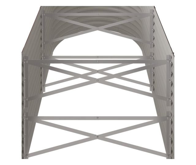 Кафява градинска саксия 224x80x68 см стомана с прахово покритие