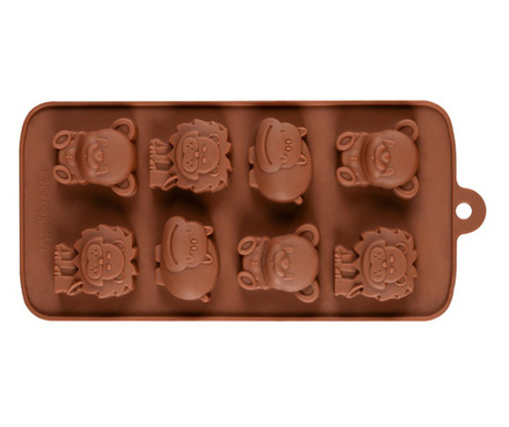 Forma din Silicon pentru Praline din Ciocolata, Bomboane, Jeleuri sau Cuburi de Gheata, Animale Salbatice, 21 x 10 x 1 cm, Origi