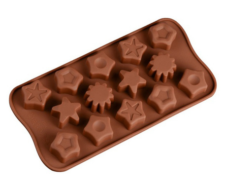 Forma din Silicon pentru Praline din Ciocolata, Bomboane, Jeleuri sau Cuburi de Gheata, Stelute, 21 x 10 x 1 cm, Original Deals