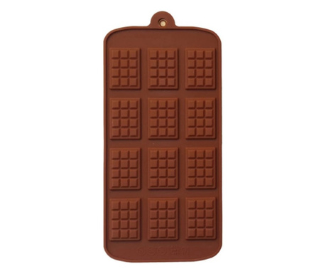 Forma din Silicon pentru Praline din Ciocolata, Bomboane, Jeleuri sau Cuburi de Gheata, 12 Mini Ciocolate, 21 x 10 x 1 cm, Origi