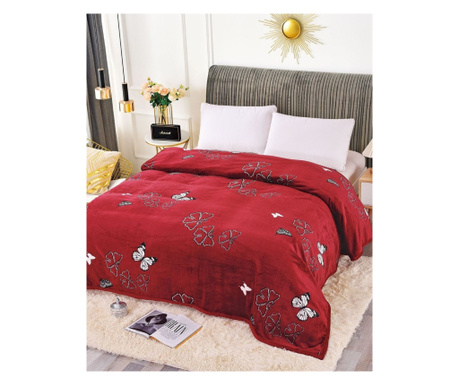 Семпло одеяло Cocolino с бордюр, 200 x 230 см, бели пеперуди, PJ-09