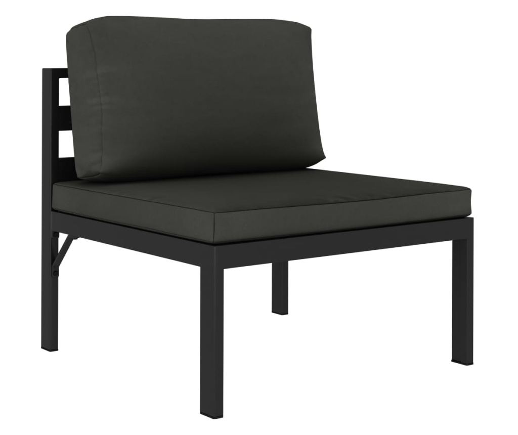 Градински комплект мебели с възглавници, 8 части, антрацит, алуминий - 3