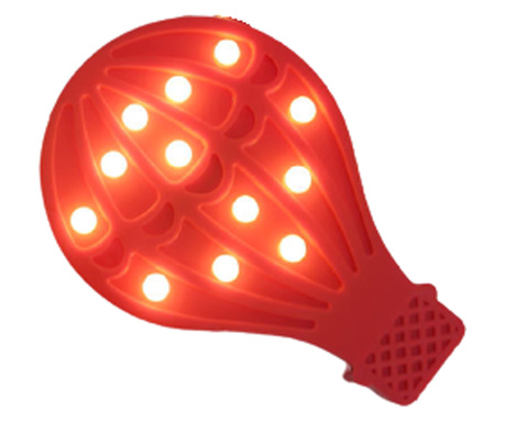 Lampa de Veghe cu Lumina Ambientala cu 12 Becuri LED Lumina Calda - Balon cu Aer Cald, Rosu, Original Deals