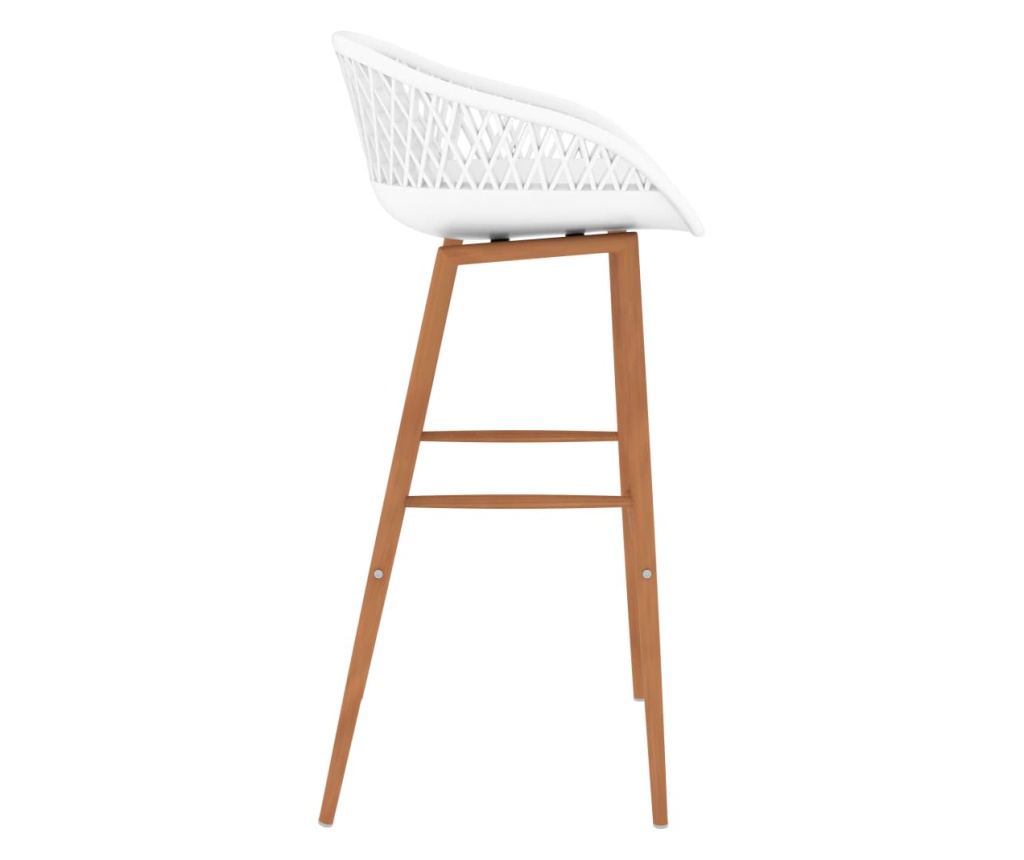 Бар комплект мебели, 5 части, черно и бяло - 9