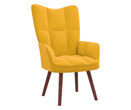 Stolica za opuštanje boja senfa baršunasta