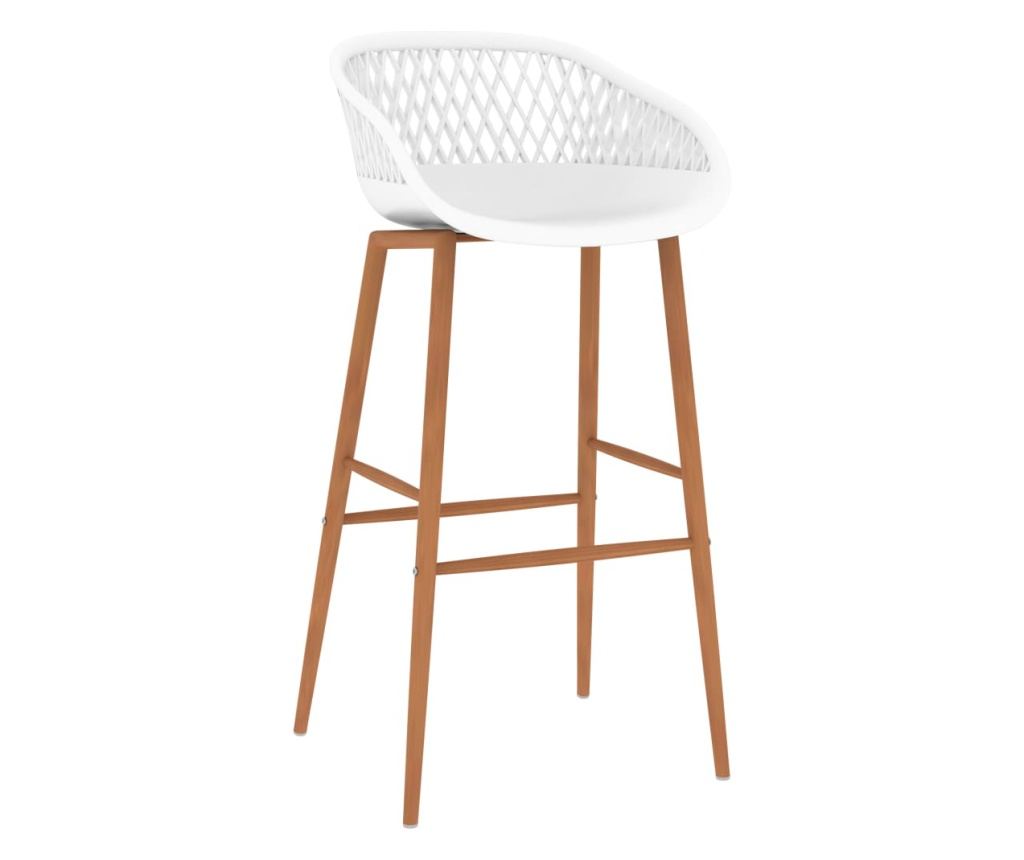 Бар комплект мебели, 5 части, черно и бяло - 7