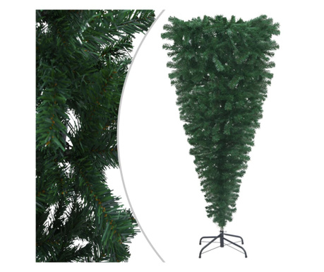 Odwrócona, sztuczna choinka ze stojakiem, zielona, 120 cm
