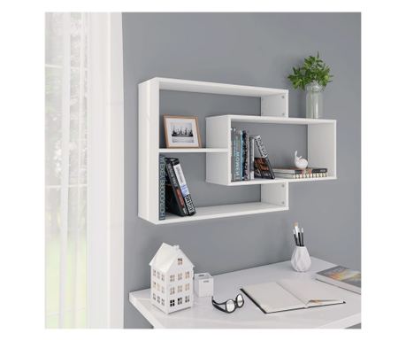 Nástěnné police, bílá, 104x20x58,5 cm, DTD