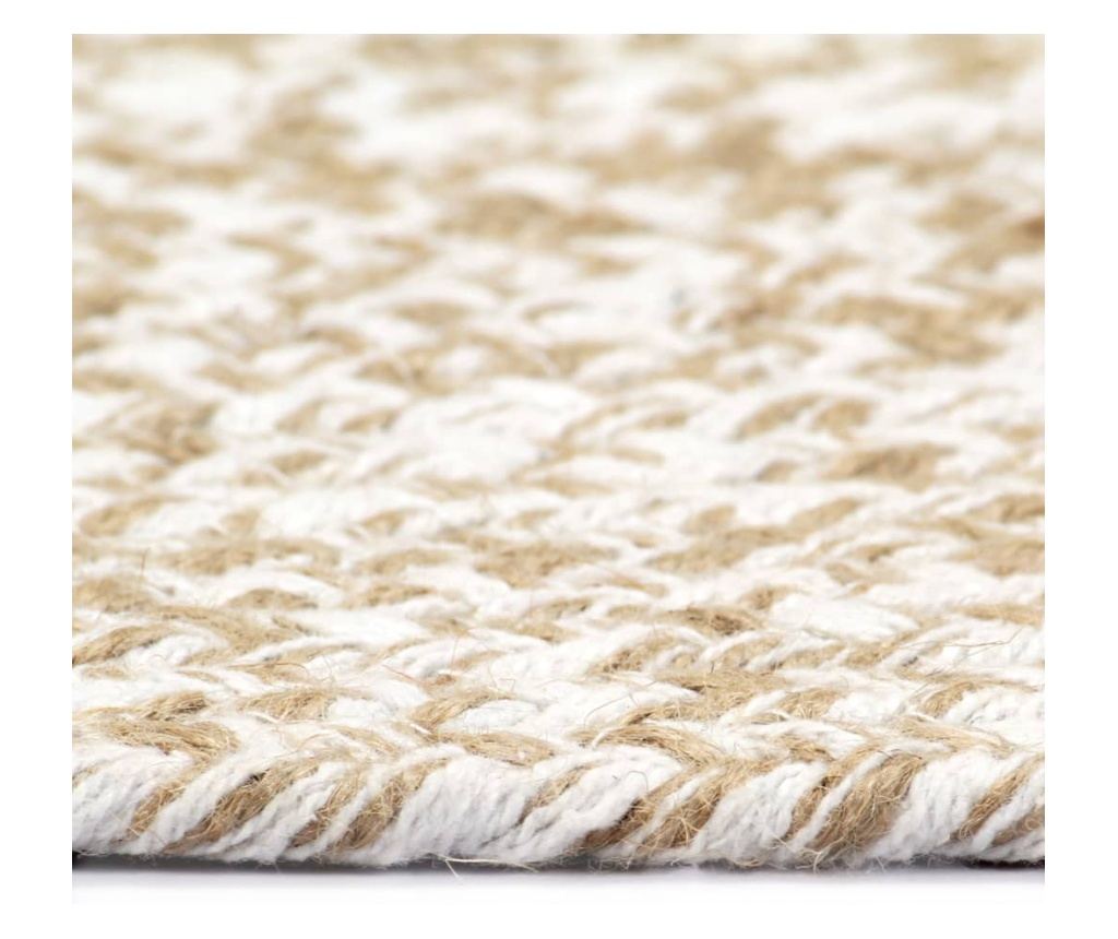 Ručno rađeni tepih od jute bijelo-smeđi 240 cm - 3
