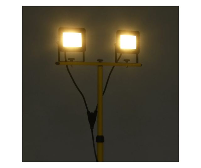 meleg fehér fényű háromlábú LED-es reflektor 2 x 30 W