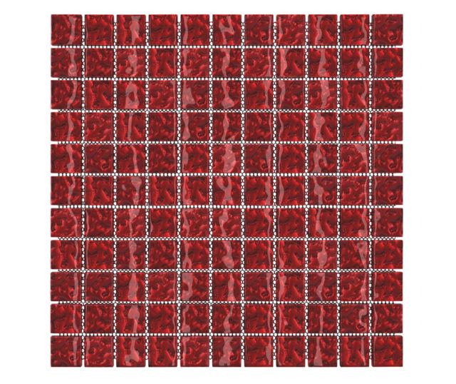 Placi mozaic autoadezive 11 buc. rosu 30x30 cm sticla